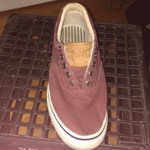 Maroon Sperry Topsiders shoes